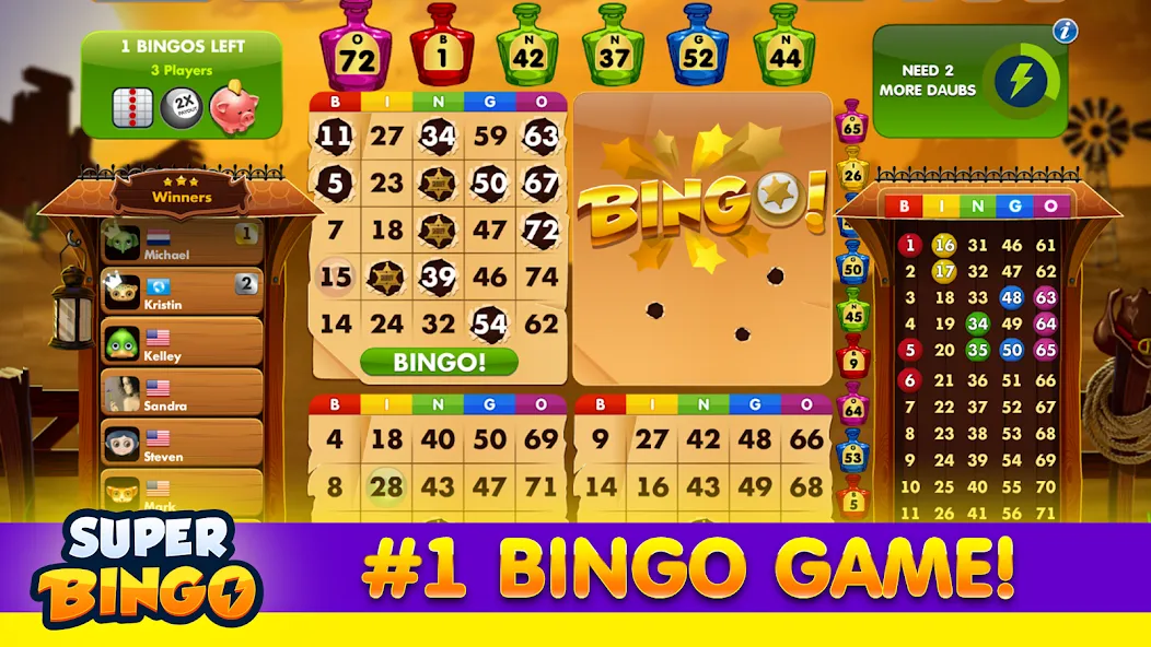 Super Bingo HD - Bingo Games (упер Бинго )  [МОД Mega Pack] Screenshot 4
