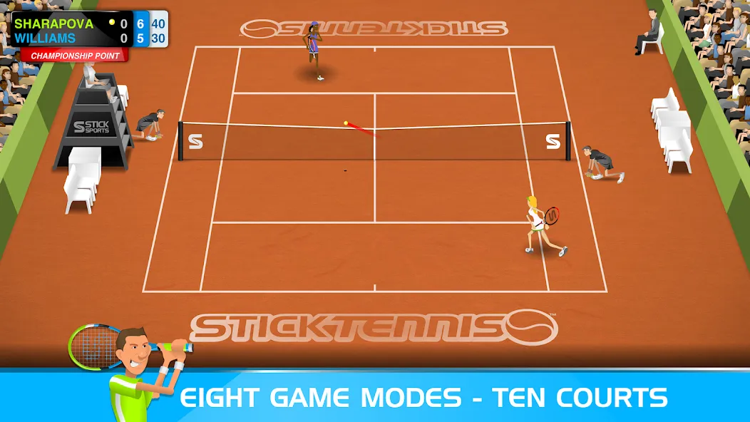 Stick Tennis (Стик Теннис)  [МОД Menu] Screenshot 3