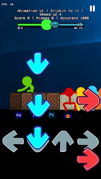 Beat Fight Stickman Full Week (Анимация 1 Полный Мод)  [МОД Много монет] Screenshot 4