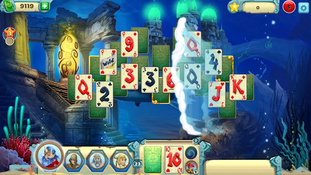 Solitaire Atlantis (олитэр Атлантис)  [МОД Много монет] Screenshot 2