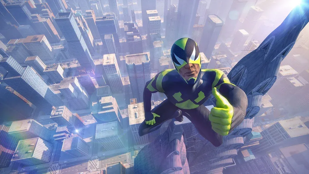 Rope Frog Ninja Hero Car Vegas (Роуп Фрог Ниндзя Герой Кар Вегас)  [МОД Бесконечные монеты] Screenshot 1