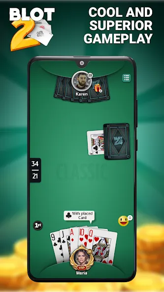 Blot 2 - Classic Belote (Блот 2)  [МОД Бесконечные монеты] Screenshot 3