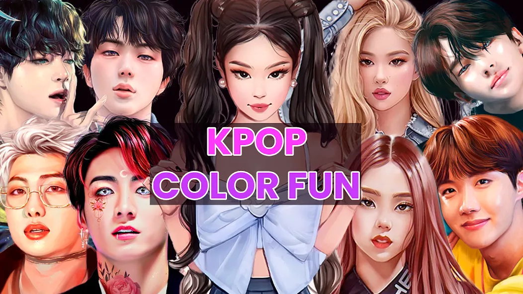 Kpop Paint by Numbers BT21  [МОД Бесконечные деньги] Screenshot 1