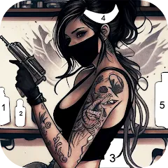Взлом Tattoo Coloring games  [МОД Бесконечные монеты] - последняя версия apk на Андроид