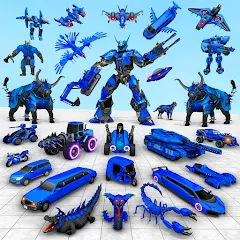 Скачать взлом Bull Robot Car Game:Robot Game  [МОД Много денег] - последняя версия apk на Андроид