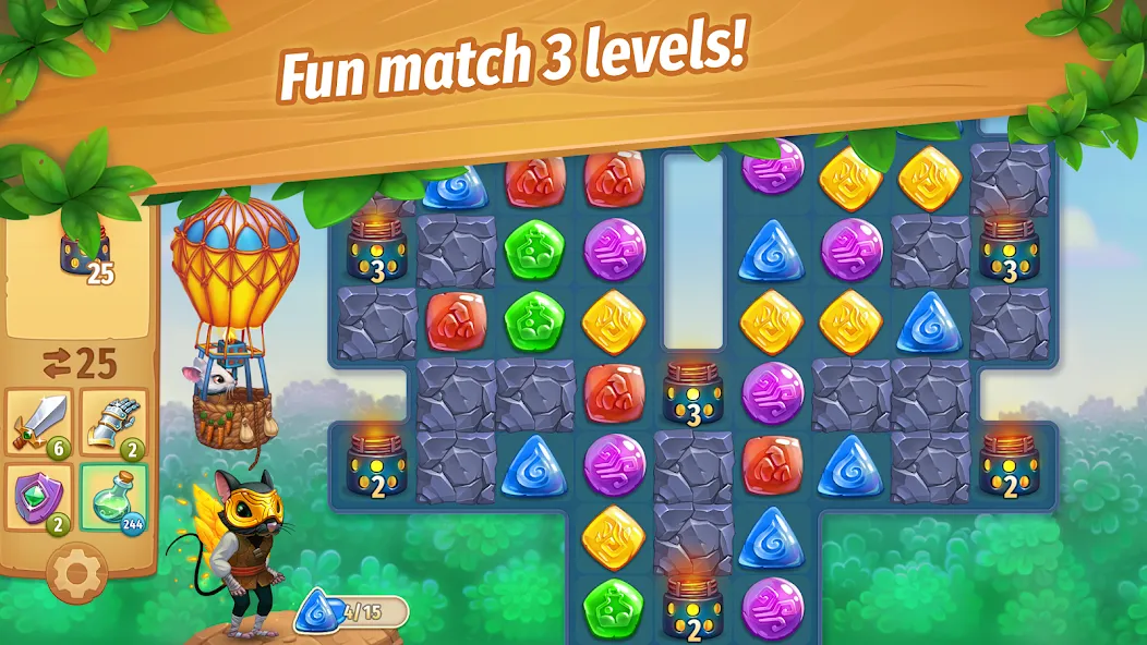 Strongblade: Match 3 Game (Стронгблейд)  [МОД Бесконечные деньги] Screenshot 2