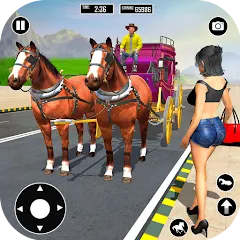 Взлом Horse Cart Taxi Transport Game  [МОД Menu] - последняя версия apk на Андроид
