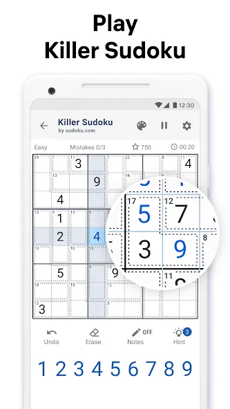 Killer Sudoku by Sudoku.com (Киллер Судоку)  [МОД Unlocked] Screenshot 1