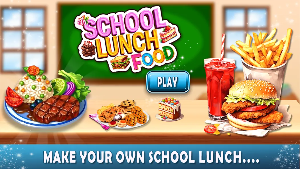 Lunch Box cooking Games 2023 (ШКОЛЬНЫЙ ОБЕД ПРИГОТОВЛЕНИЕ ПИЩИ Создание поваров)  [МОД Unlocked] Screenshot 1