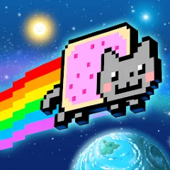Взлом Nyan Cat: Lost In Space (Нян Кэт)  [МОД Много денег] - полная версия apk на Андроид