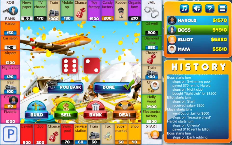 CrazyPoly - Business Dice Game (КрейзиПоли)  [МОД Бесконечные монеты] Screenshot 1
