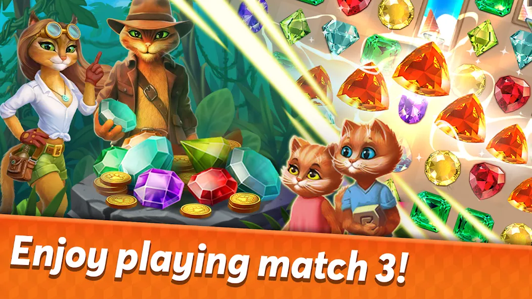 Indy Cat 2: Match 3 game  [МОД Меню] Screenshot 1