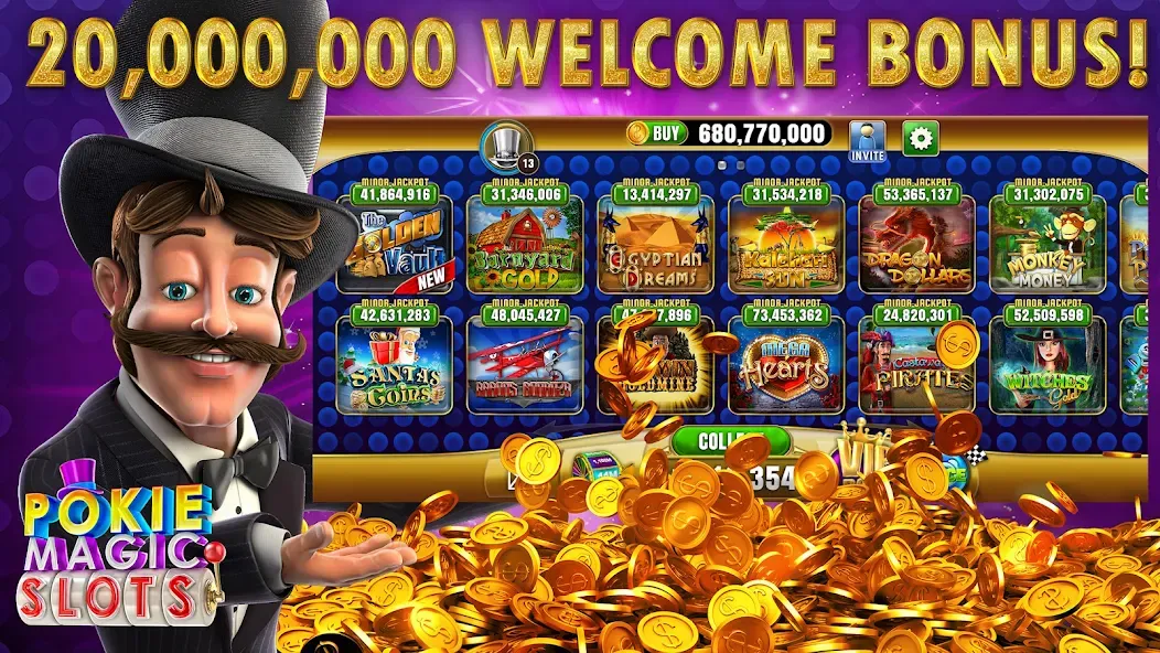 Pokie Magic Casino Slots (Поки Мэджик Казино Слоты)  [МОД Mega Pack] Screenshot 1