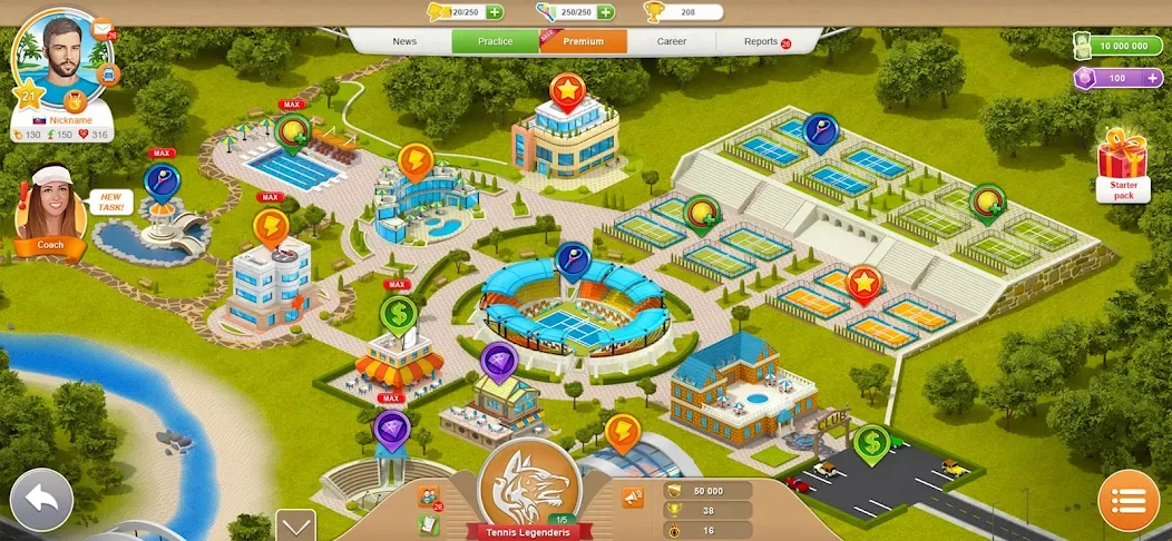 Tennis Mania Mobile (Теннис Мания Мобайл)  [МОД Unlimited Money] Screenshot 5