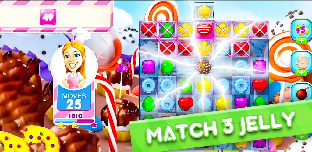 Jelly Kingdom Crush - Match 3  [МОД Все открыто] Screenshot 1