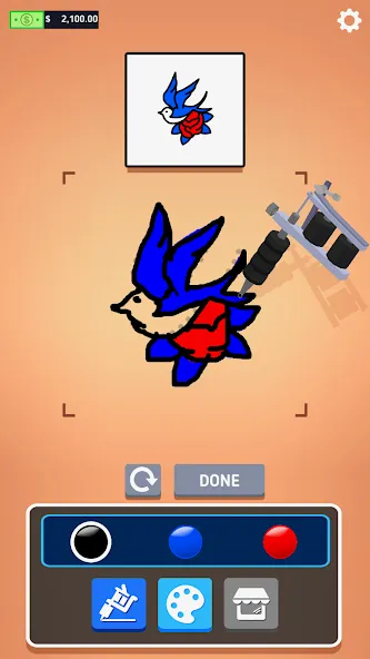 Ink Inc. - Tattoo Drawing  [МОД Бесконечные монеты] Screenshot 3