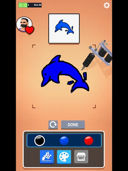 Ink Inc. - Tattoo Drawing  [МОД Бесконечные монеты] Screenshot 5
