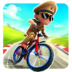 Скачать взломанную Little Singham Cycle Race (Литл Сингам Велосипедная Гонка)  [МОД Mega Pack] - стабильная версия apk на Андроид