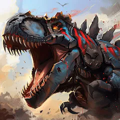 Взломанная Mech War: Jurassic Dinosaur (Мех Батл)  [МОД Меню] - стабильная версия apk на Андроид