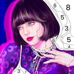 Взломанная BlackPink Paint by Number (БлэкПинк Раскраска по номерам)  [МОД Mega Pack] - последняя версия apk на Андроид
