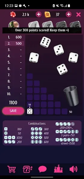 Farkle Pro - 10000 dice game  [МОД Много монет] Screenshot 2