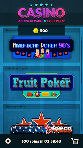 American Poker 90's Casino  [МОД Бесконечные монеты] Screenshot 1