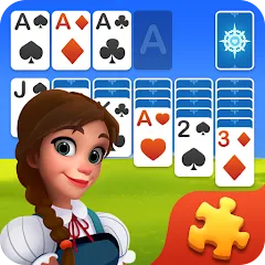Взломанная Solitaire Jigsaw Puzzle (Солитер Пазл)  [МОД Много денег] - последняя версия apk на Андроид